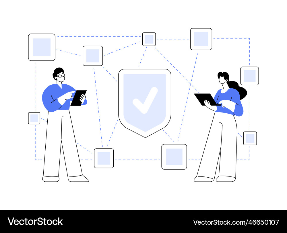 Decentralized application abstract concept Vector Image