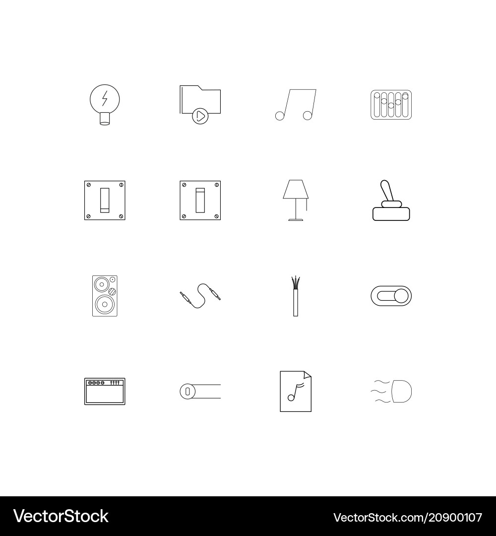 Electrical linear thin icons set outlined simple Vector Image