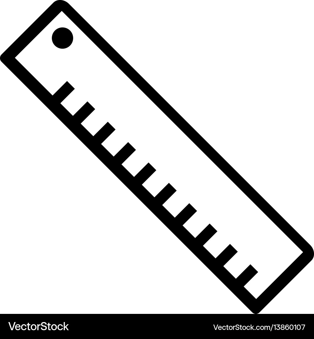 Flat Ruler Icon - Measurement Tool vector image