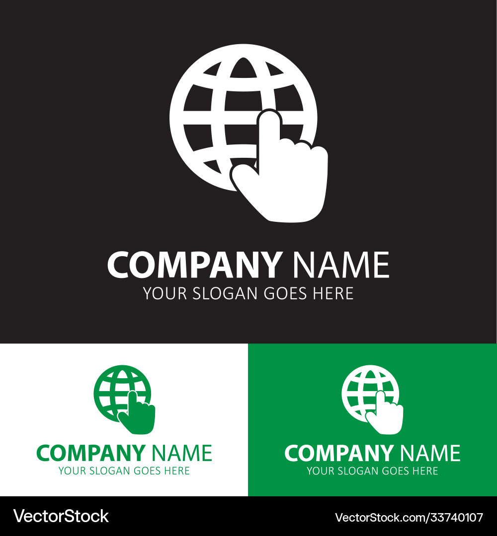 Globe cursor icon for web and mobile vector image