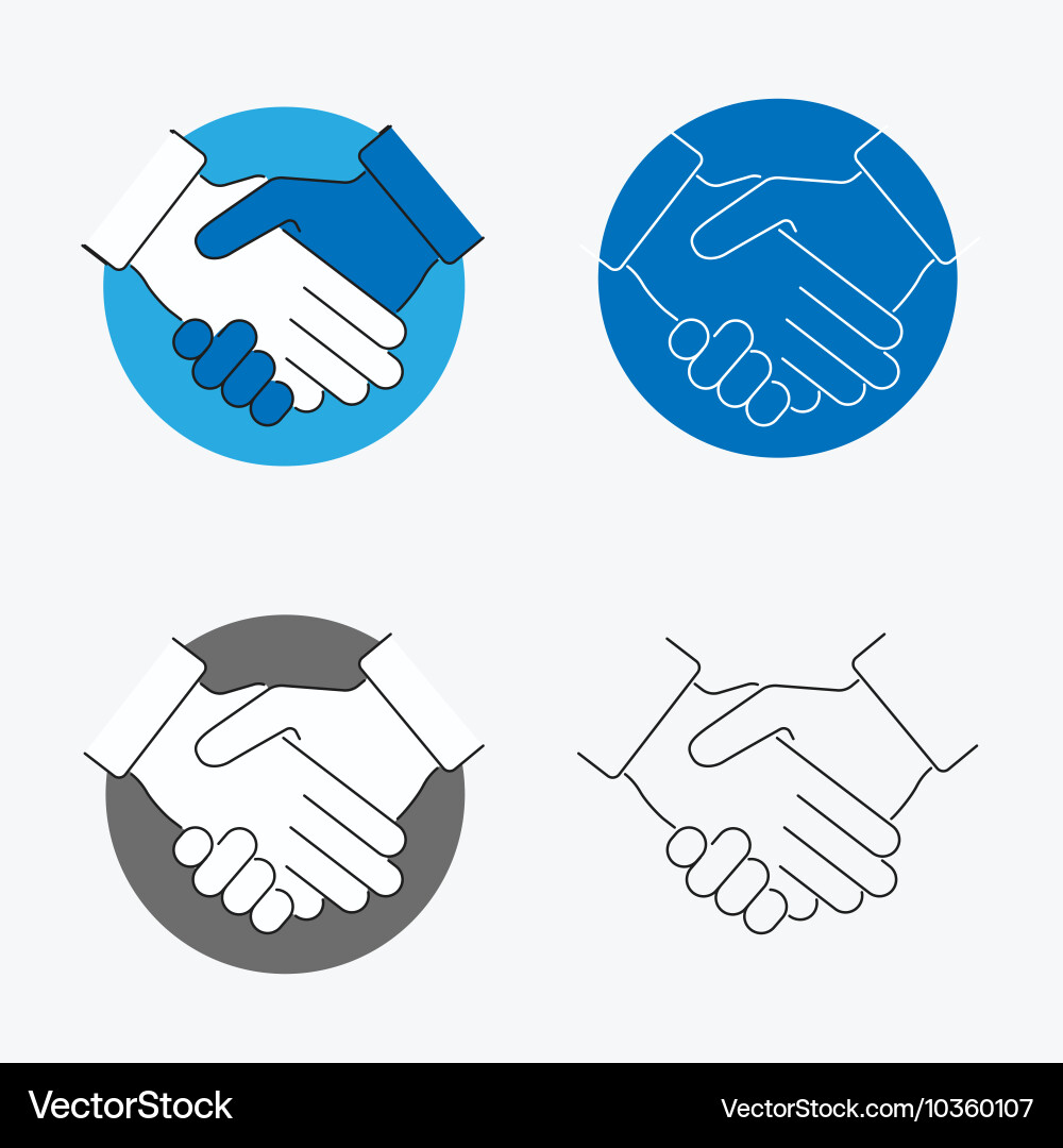 Handshake Line Icon Set vector image