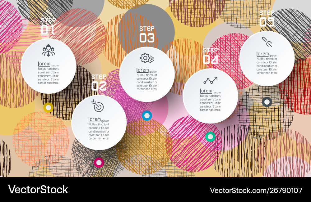Infographics circle shape with abstract background Vector Image