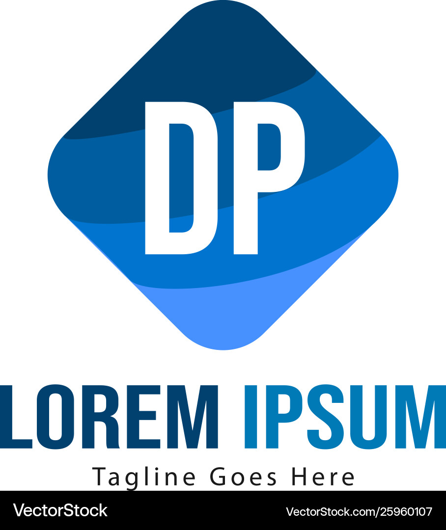 Initial dp logo template with modern frame Initial dp logo template with modern frame vector image