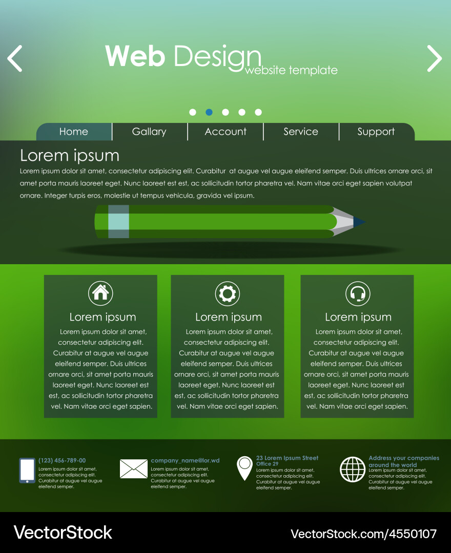 Menu design for web site Vector Image