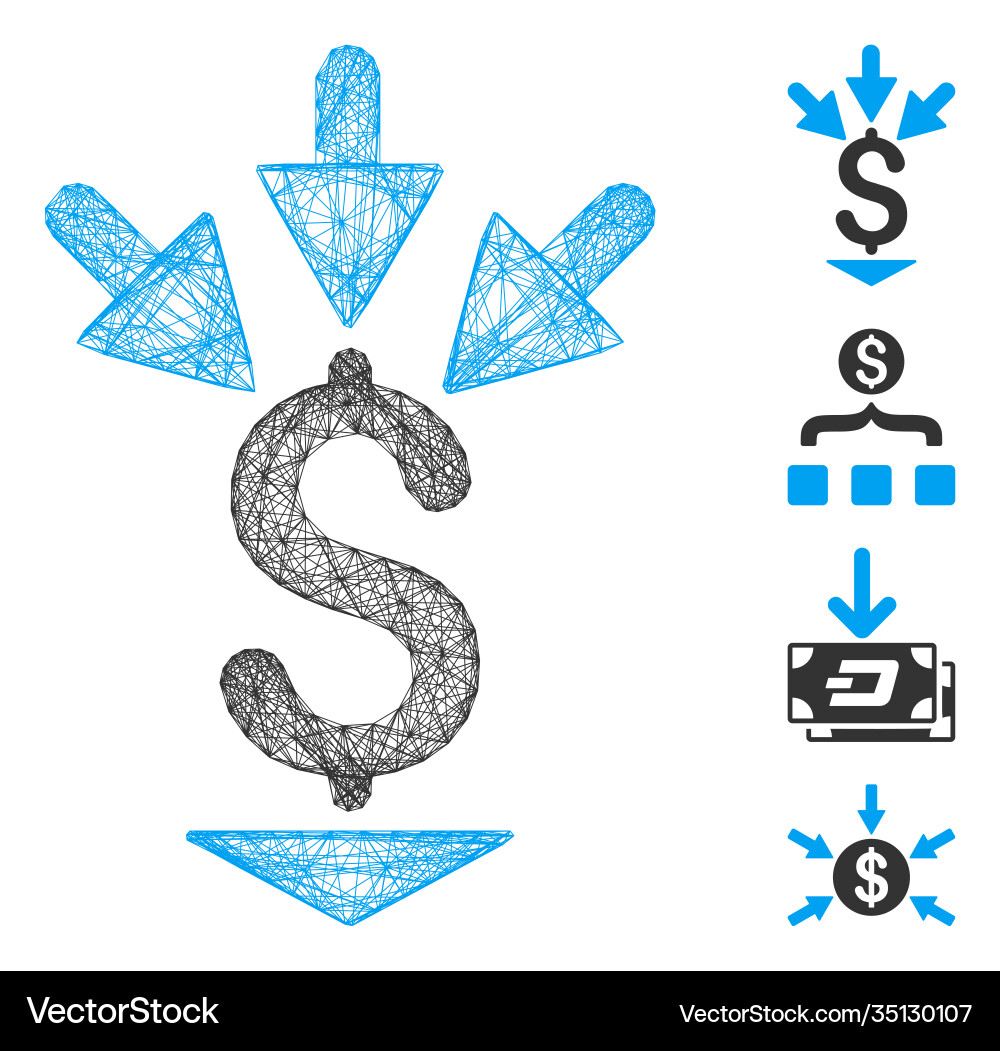 Network integrate payment mesh vector image