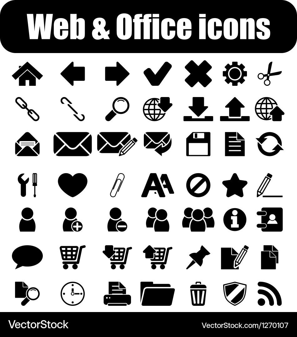 Office and Web Icons vector image