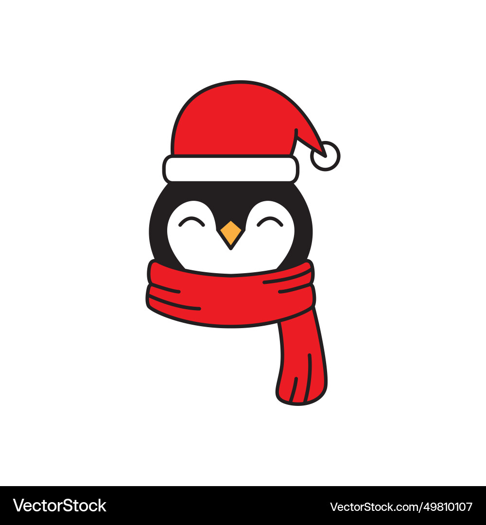 Penguin cute logo design Royalty Free Vector Image
