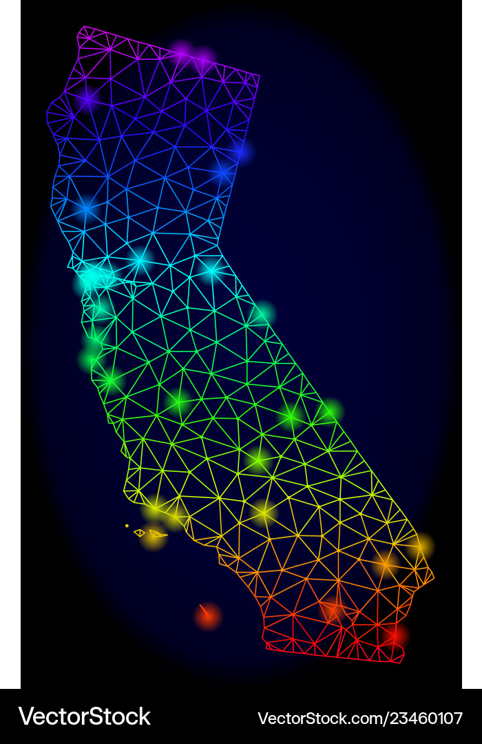 Polygonal 2d spectrum mesh map Vector Image