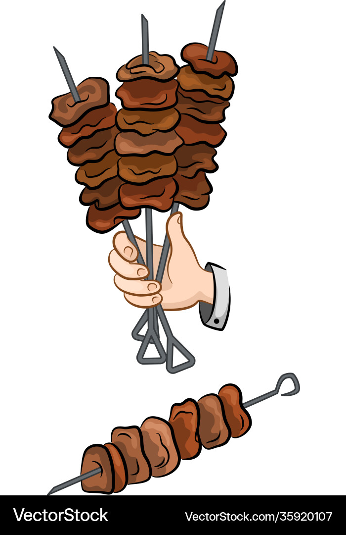 Roasted meat barbecue Roasted meat barbecue vector image