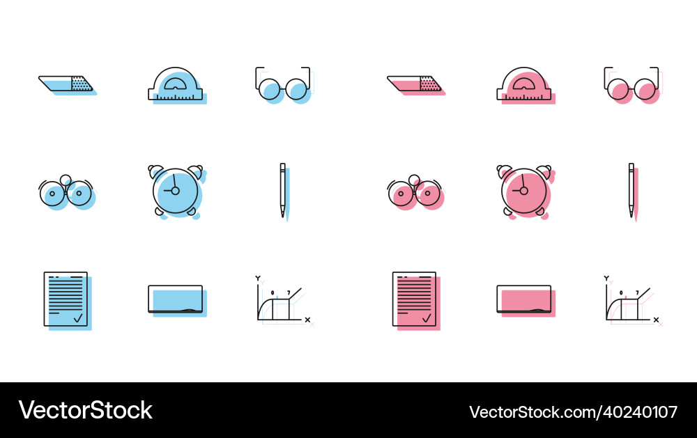 Set line exam sheet with check mark chalkboard Set line exam sheet with check mark chalkboard vector image