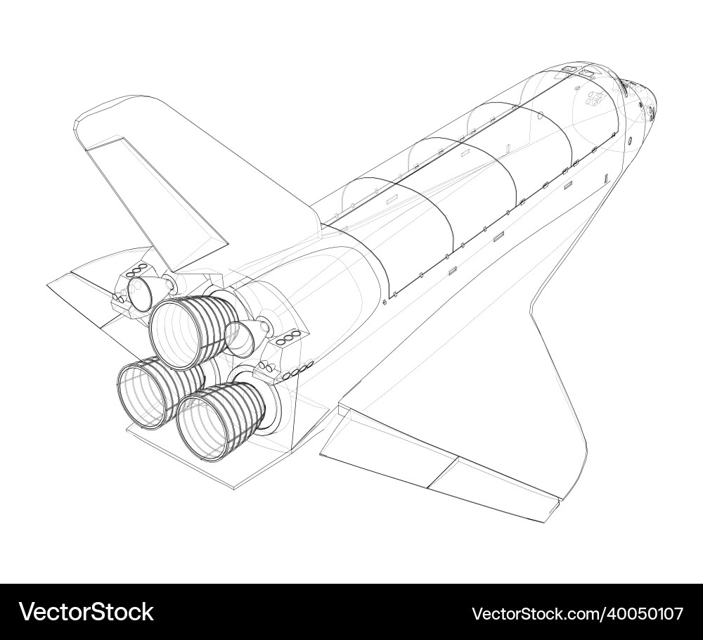 Space shuttle rendering of 3d Space shuttle rendering of 3d vector image