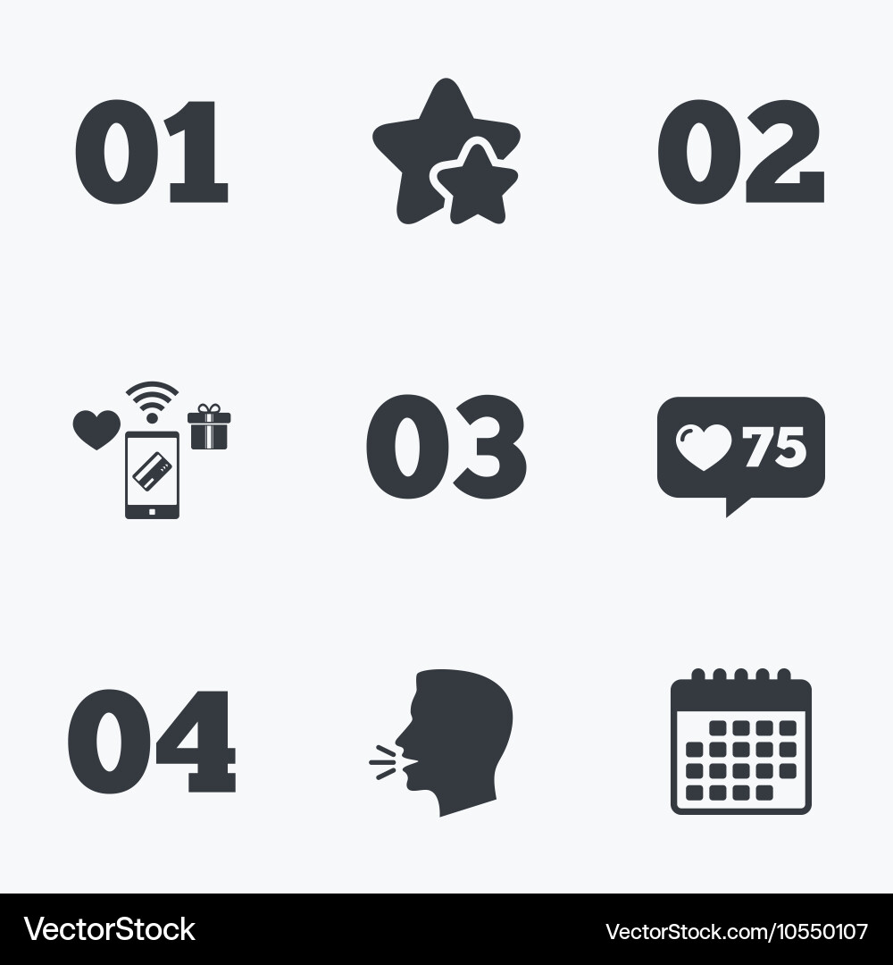 Step one two three icons sequence of options Vector Image