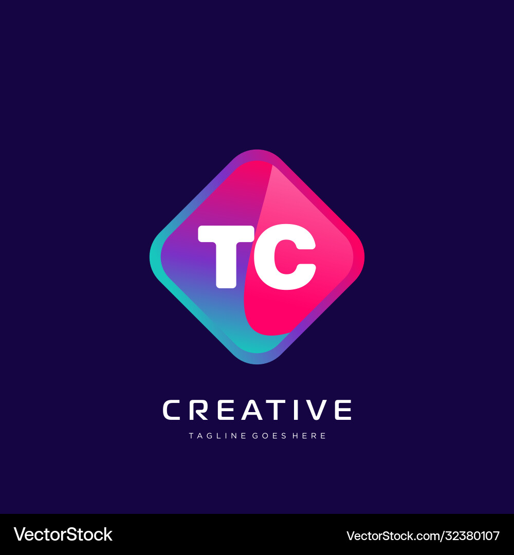 Tc initial logo with colorful template Tc initial logo with colorful template Vector Image