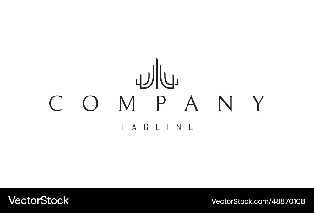 A logo with an abstract image of tower A logo with an abstract image of tower vector image