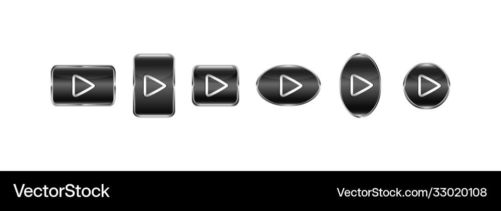 A set 10 buttons for media device vector image