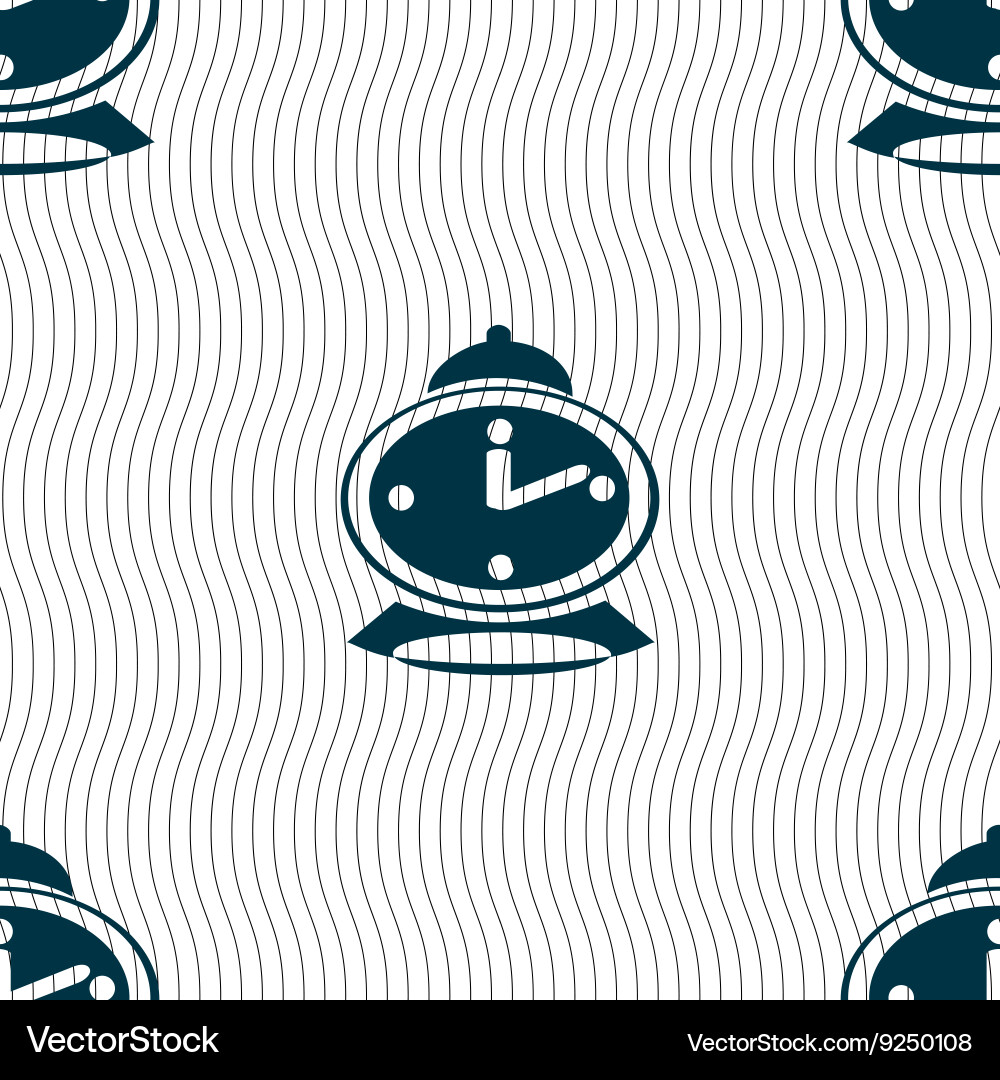 Alarm clock icon sign seamless pattern Vector Image