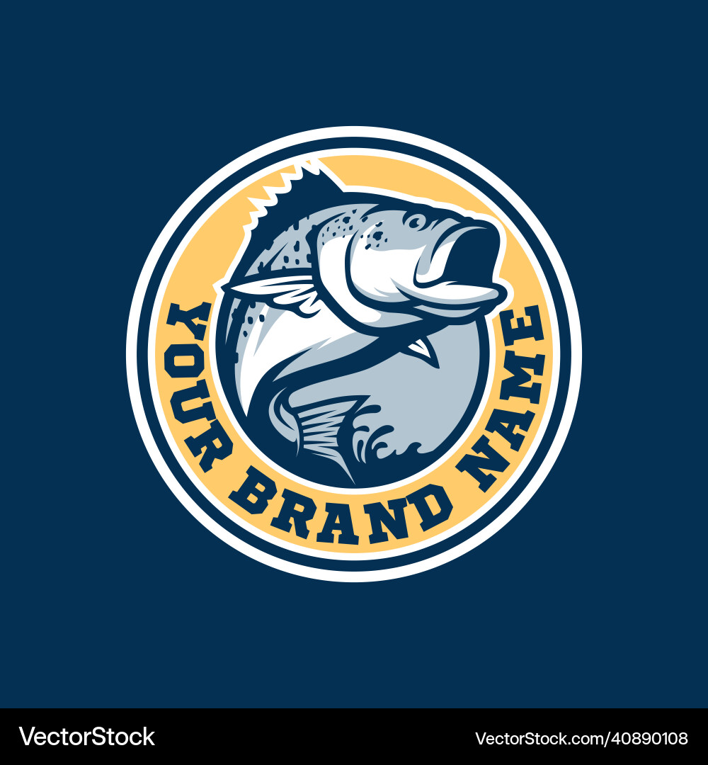 Bass Fishing Logo Template vector image