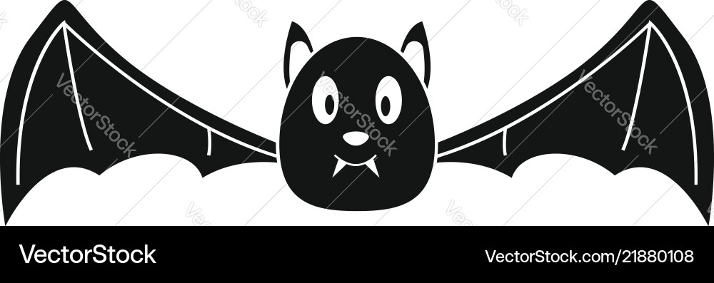 Bat icon simple style Bat icon simple style Vector Image
