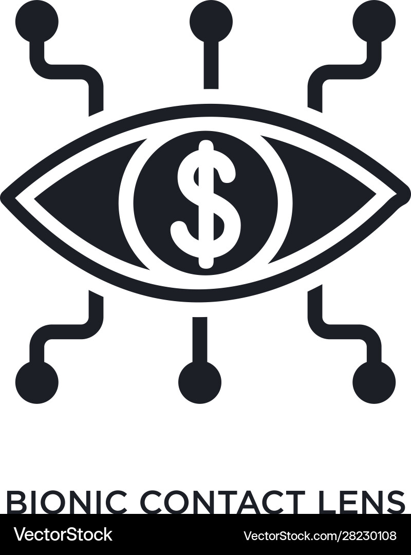 Bionic contact lens isolated icon simple element vector image