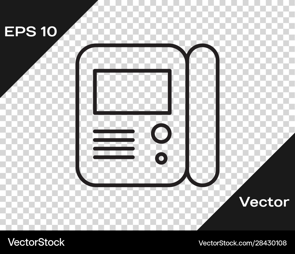 Black line house intercom system icon isolated vector image
