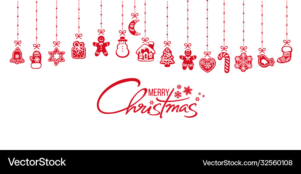 Christmas decoration gingerbread cookies hanging Christmas decoration gingerbread cookies hanging vector image