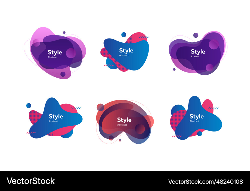 Dark fluid shapes with text samples Dark fluid shapes with text samples vector image
