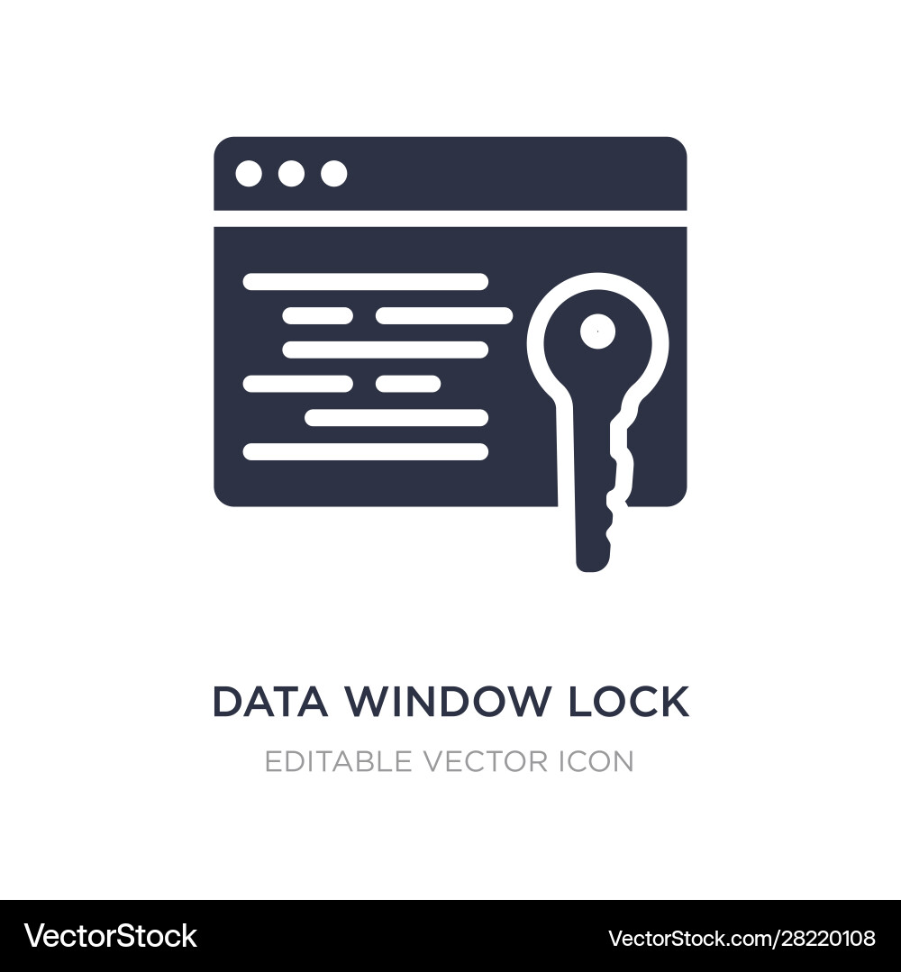 Data window lock icon on white background simple Data window lock icon on white background simple vector image