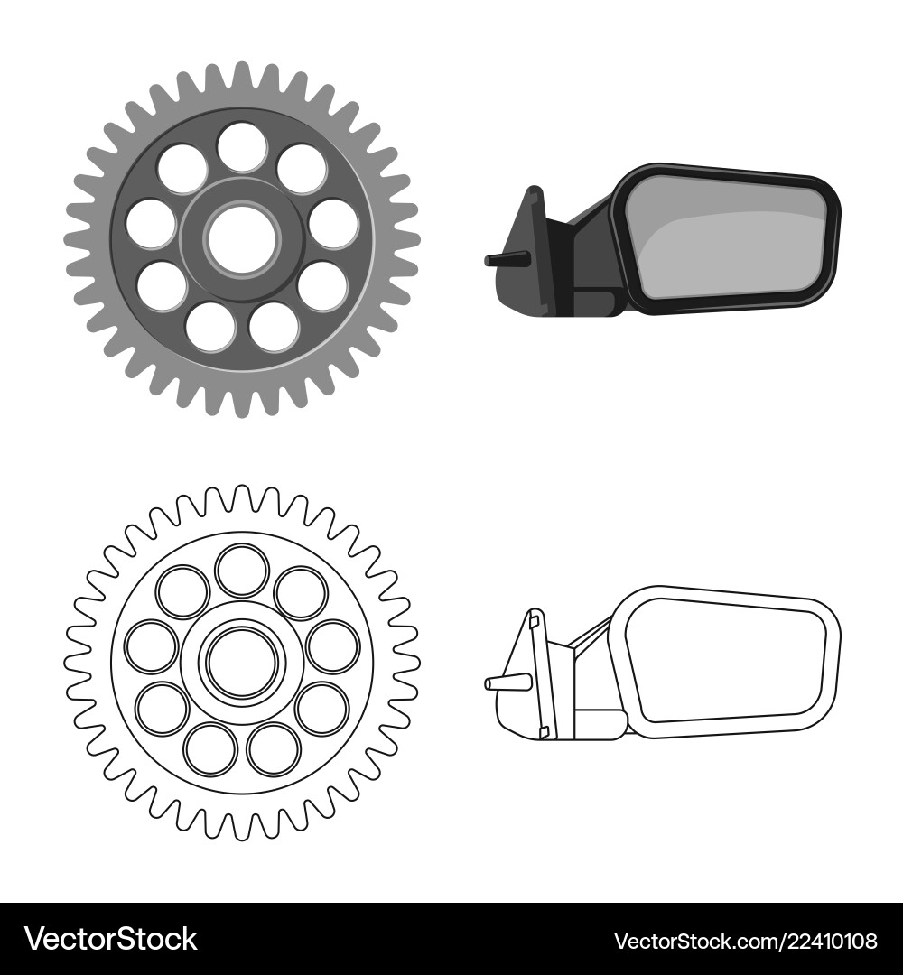Design of auto and part symbol set vector image