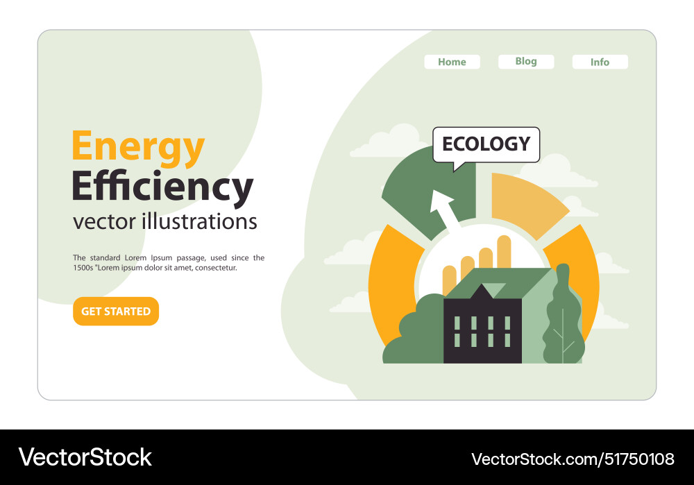 Factory within energy-efficient chart portrays Factory within energy-efficient chart portrays Vector Image