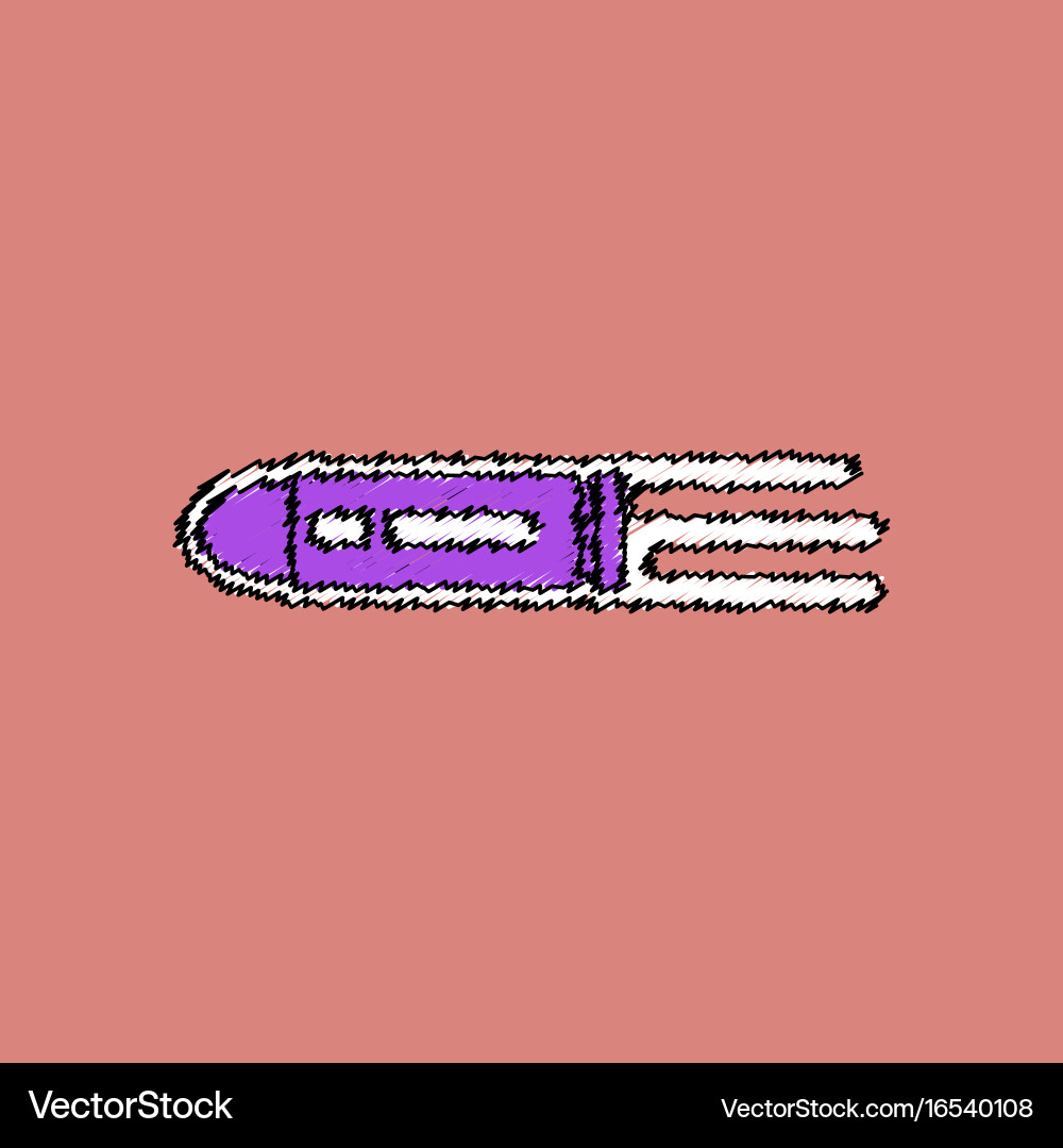 Flat shading style icon flying bullet with speed Vector Image