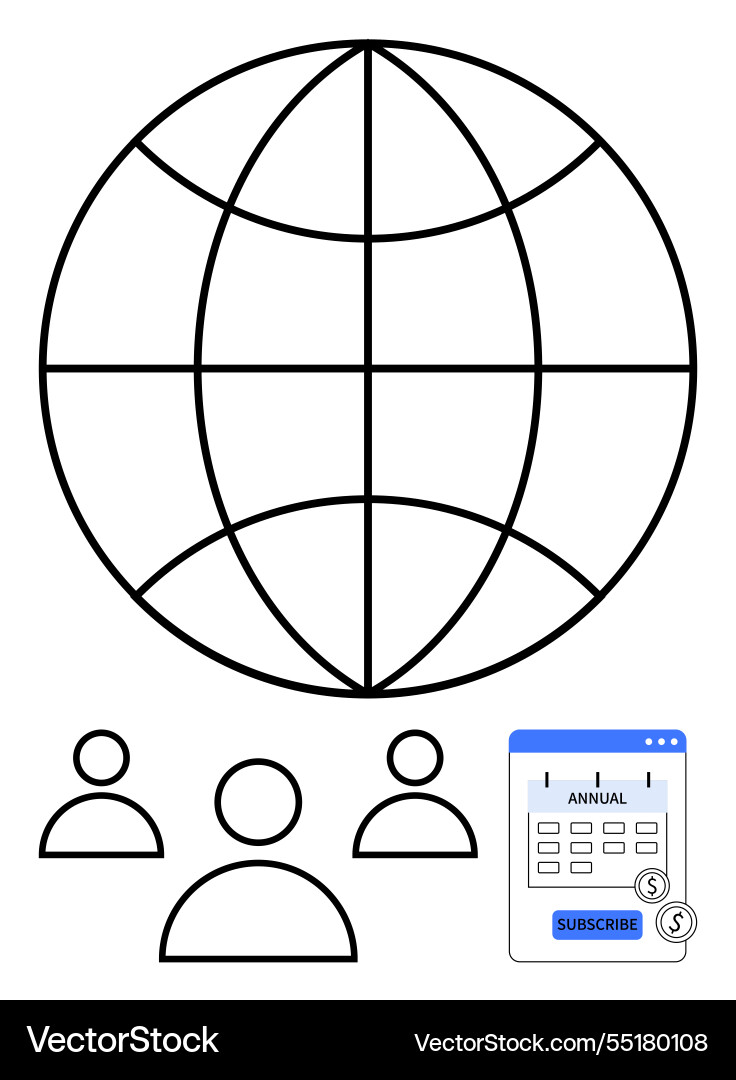 Global network with user profiles and subscription Global network with user profiles and subscription Vector Image