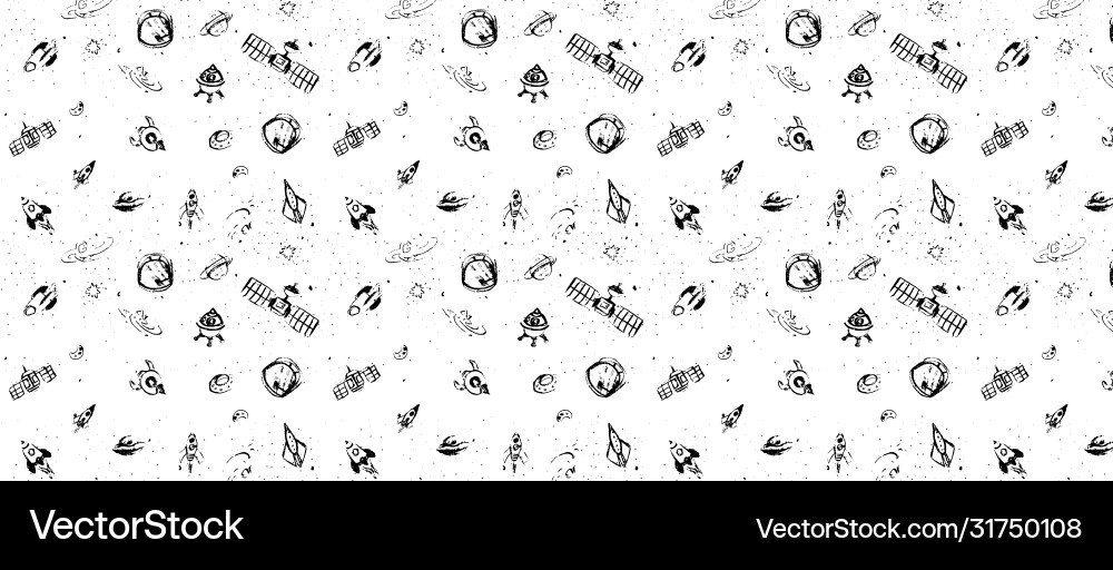 Hand drawn pattern with set Hand drawn pattern with set vector image