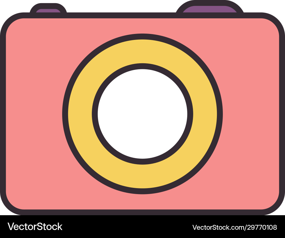 Isolated camera device line fill style icon vector image