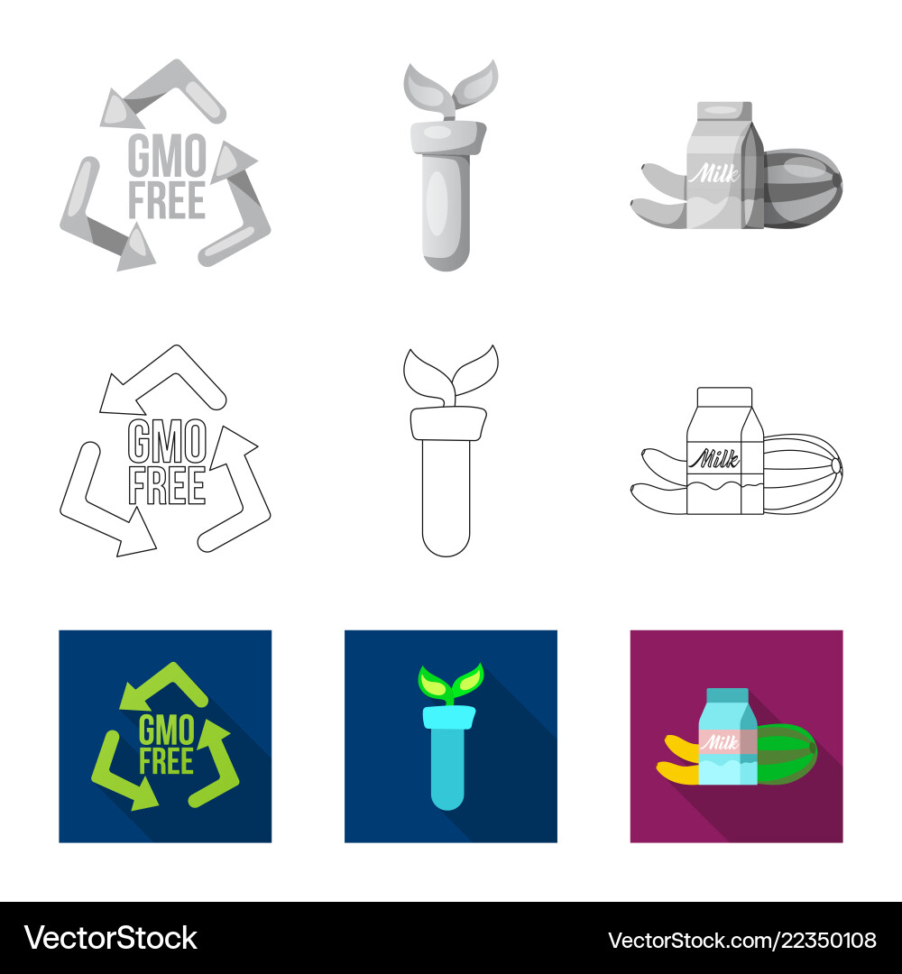 Isolated object of and sign collection vector image