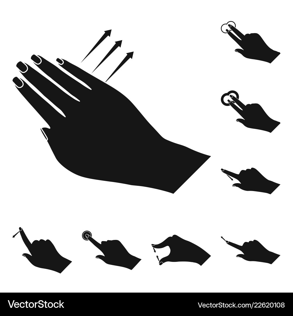 Isolated object of touchscreen and hand icon set Isolated object of touchscreen and hand icon set vector image