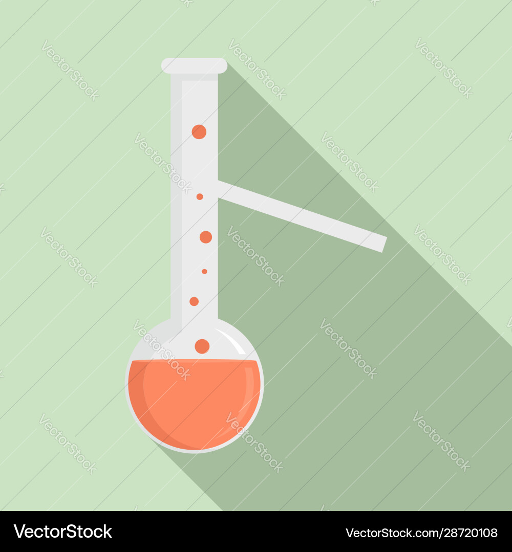 Long boiling flask icon flat style Long boiling flask icon flat style vector image