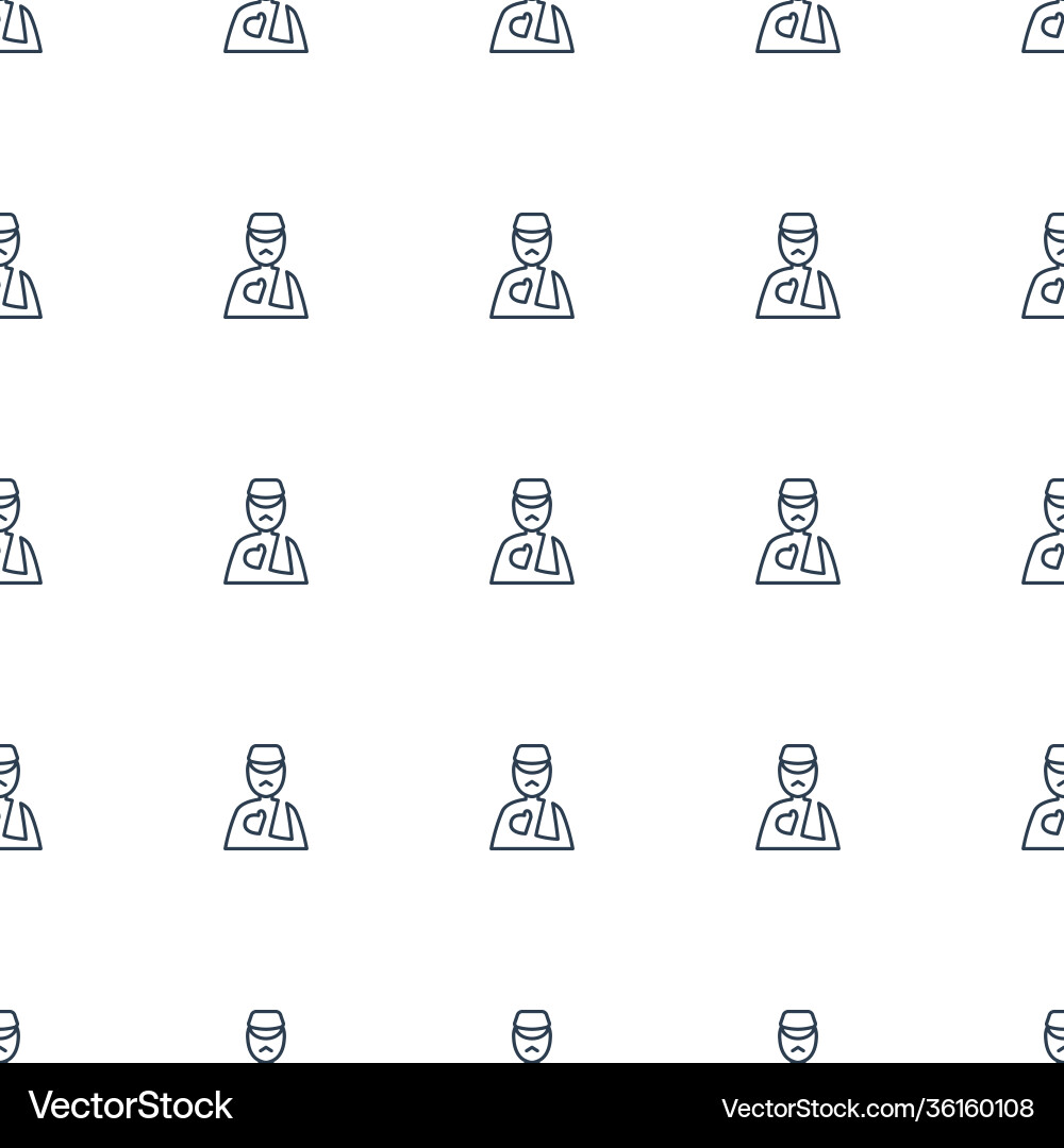 Man with broken arm icon pattern seamless white vector image