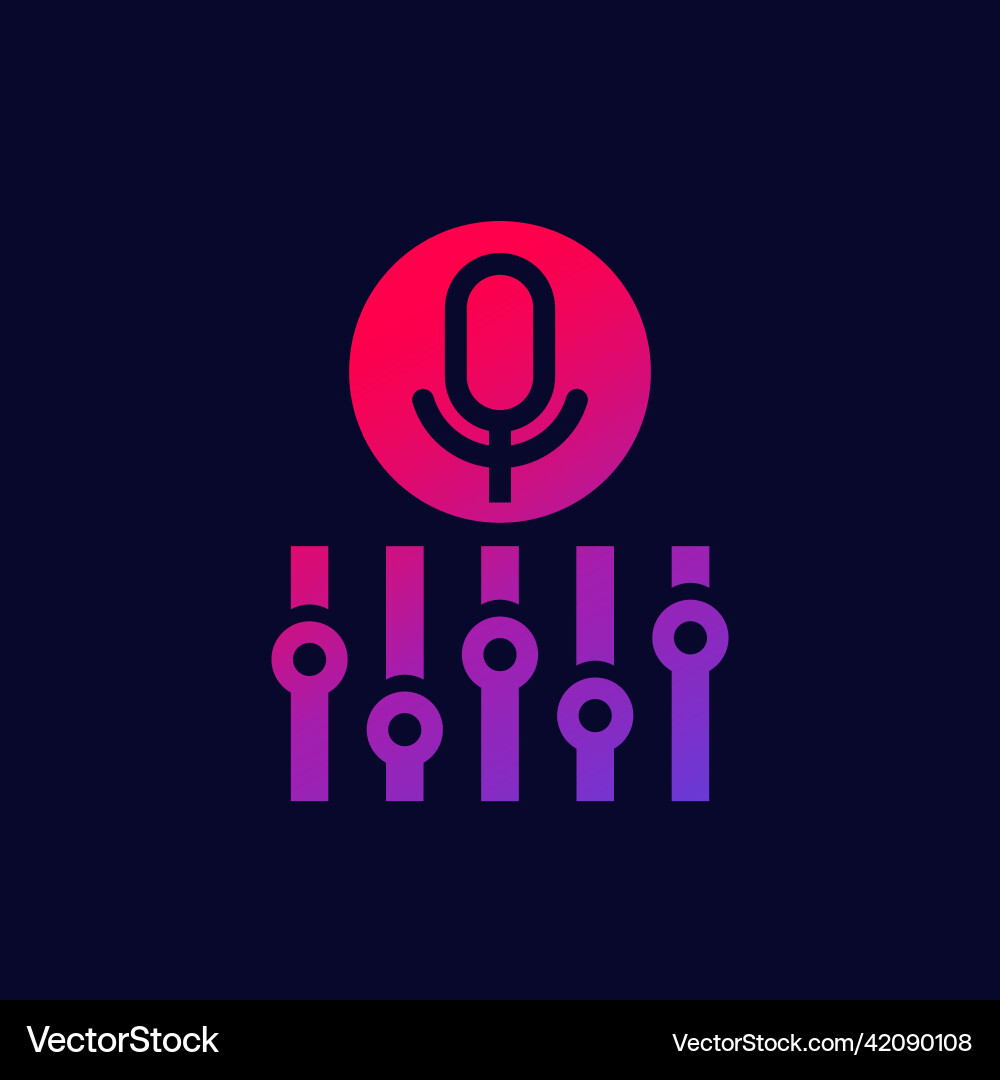 Microphone settings icon for web vector image