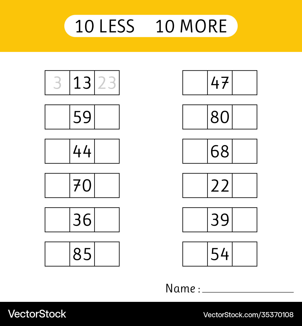 Missing Numbers: Add & Subtract Practice vector image