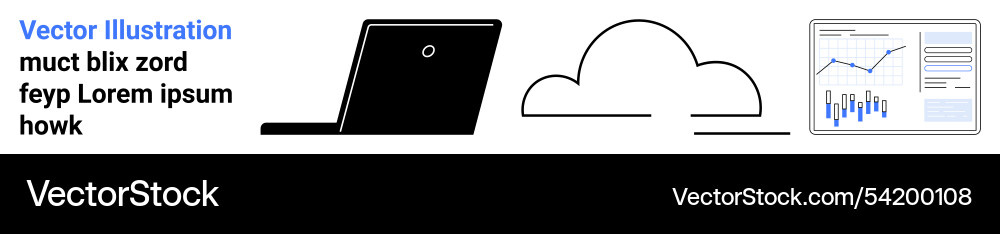 Modern cloud computing and data analytics Vector Image