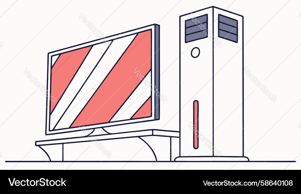 Modern CPU Tower Computer Setup Vector Image