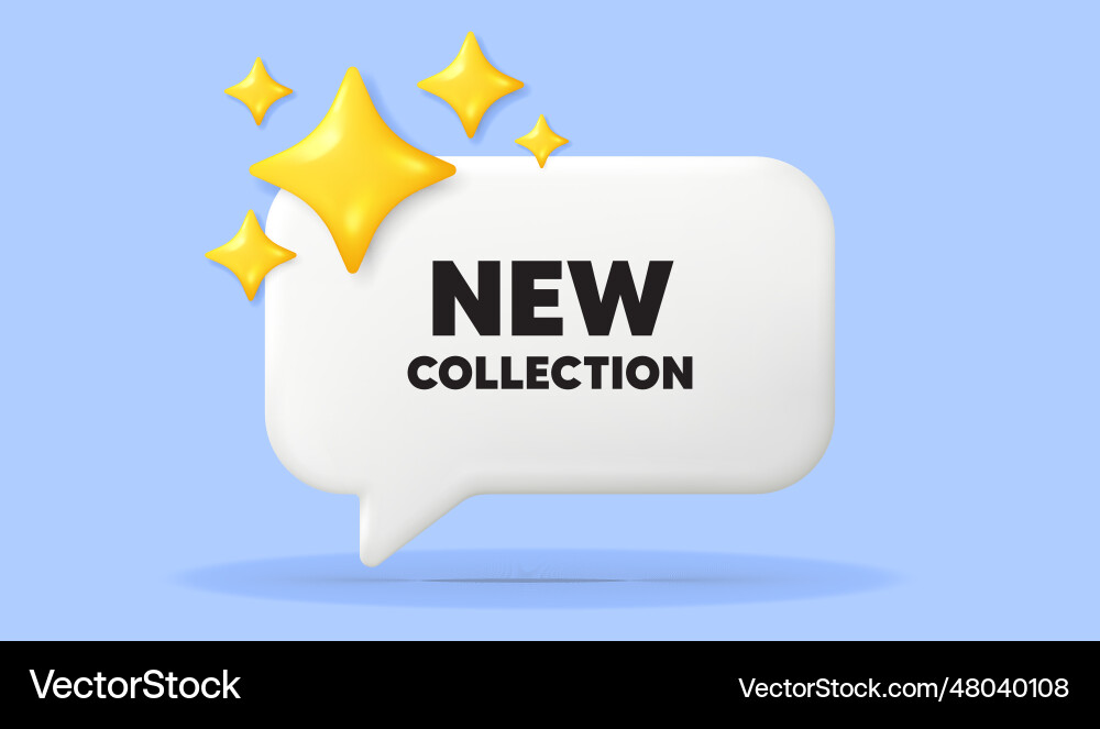 New collection tag fashion arrival sign 3d Vector Image