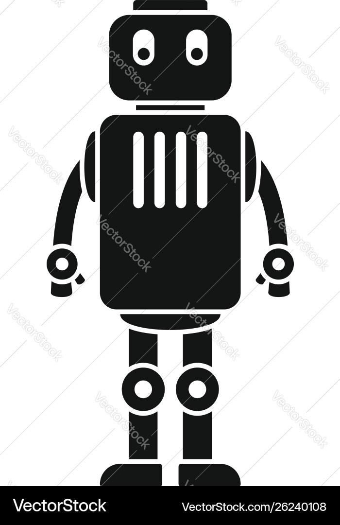 Old robot icon simple style vector image