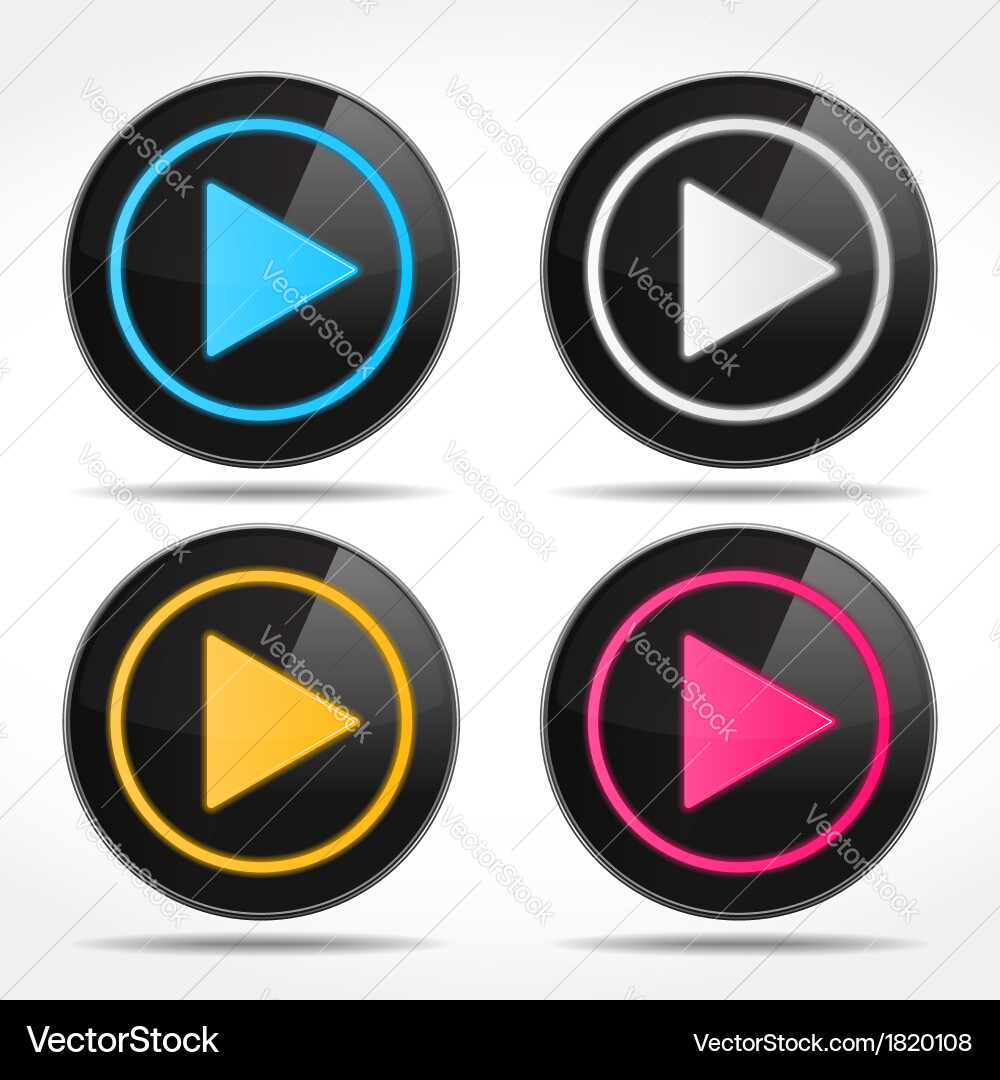 Play Buttons - Collection of Icons vector image