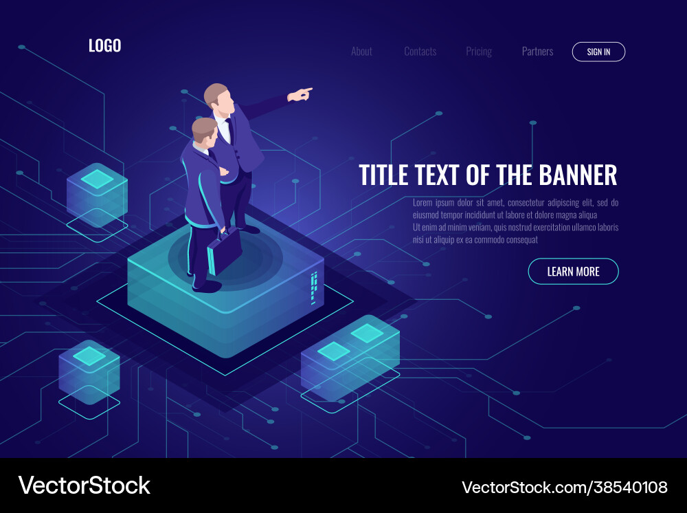 Programmer engineer concept two men consulting Programmer engineer concept two men consulting Vector Image