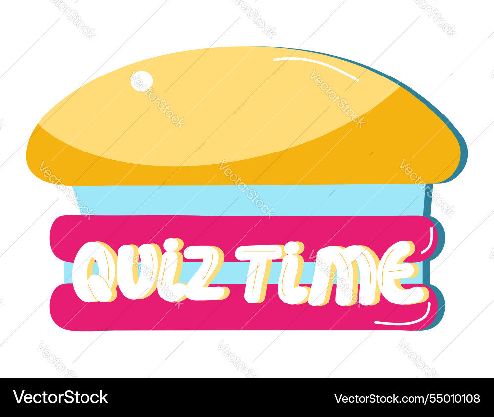 Quiz time label featuring a question mark Quiz time label featuring a question mark Vector Image