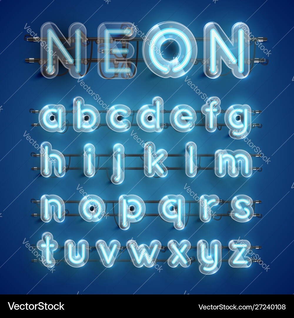 Realistische blaue Neon-Charakter mit Kunststoff Realistische blaue Neon-Charakter mit Kunststoff vektorbild