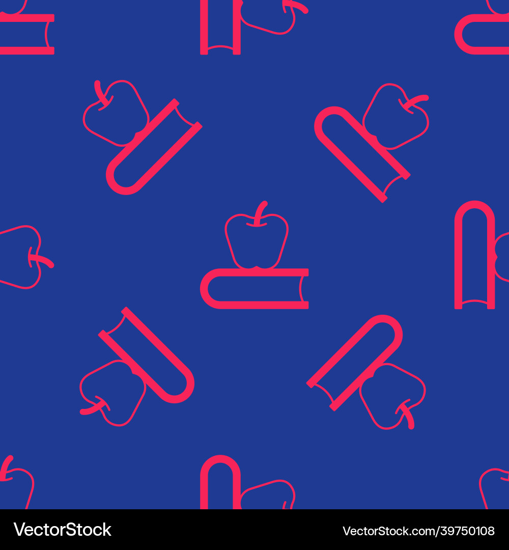 Red book with apple icon isolated seamless pattern Red book with apple icon isolated seamless pattern vector image