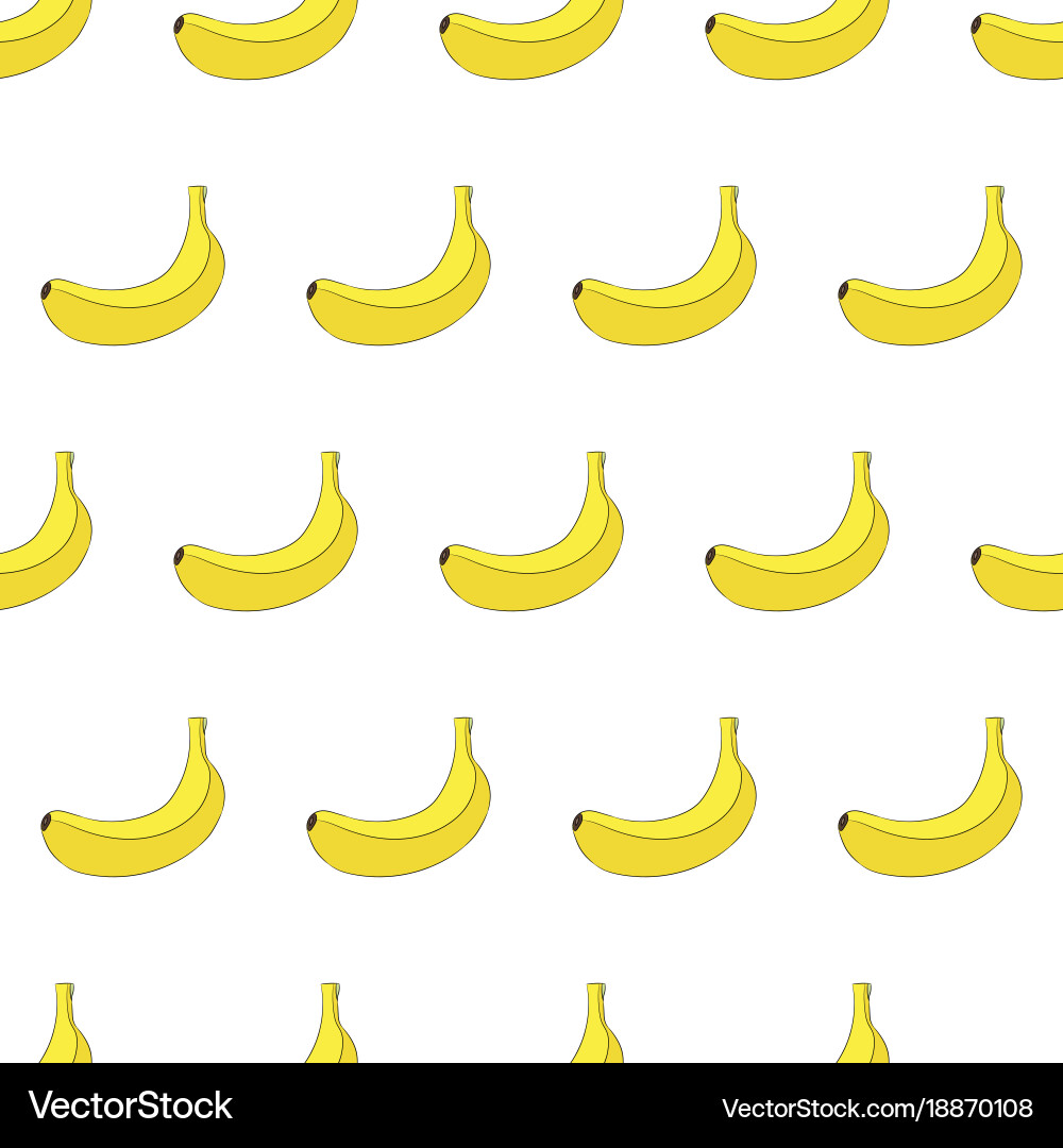 Seamless pattern from banana isolated on white vector image