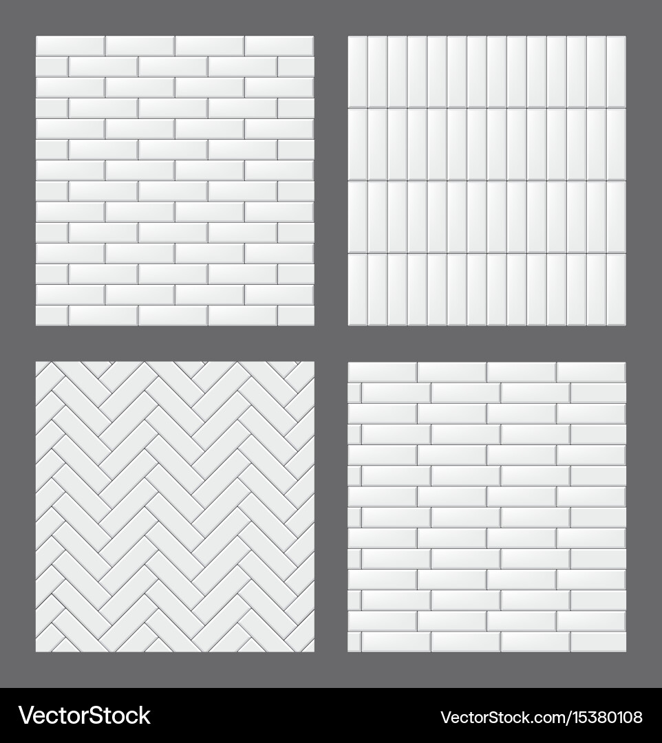 Set of seamless patterns with modern rectangular vector image